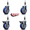 Service Caster 5'' Blue Poly Wheel Swivel 7/8'' Expanding Stem Caster Set 2 Brakes, 4PK SCC-EX20S514-PPUB-BLUE-2-PLB-2-78 - alternate 5